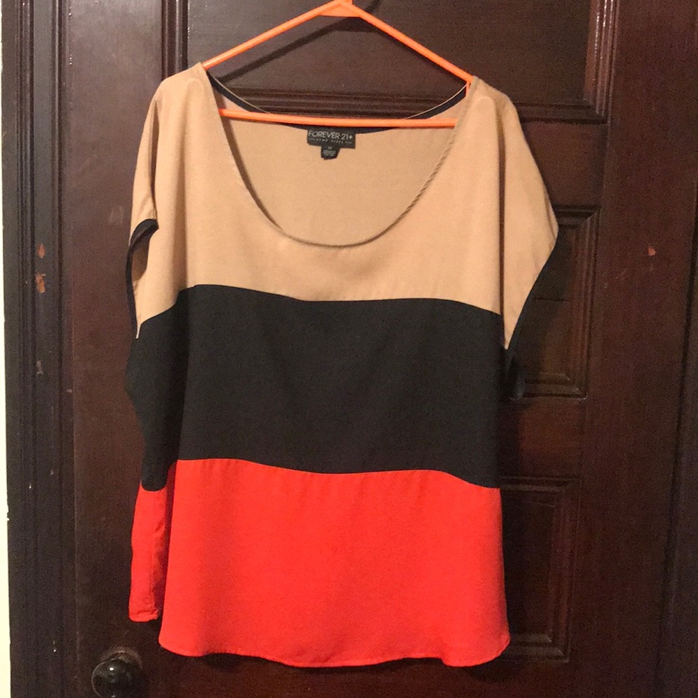 Plus Size Color Block Top